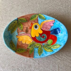 Nino Parrucca Plate Wall Art Made in Italy 98-A Vintage Colorful Bird Chicken